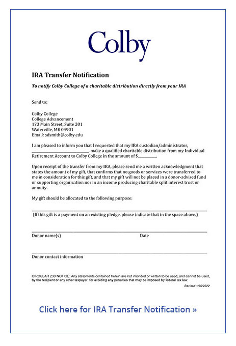 IRA transfer instructions